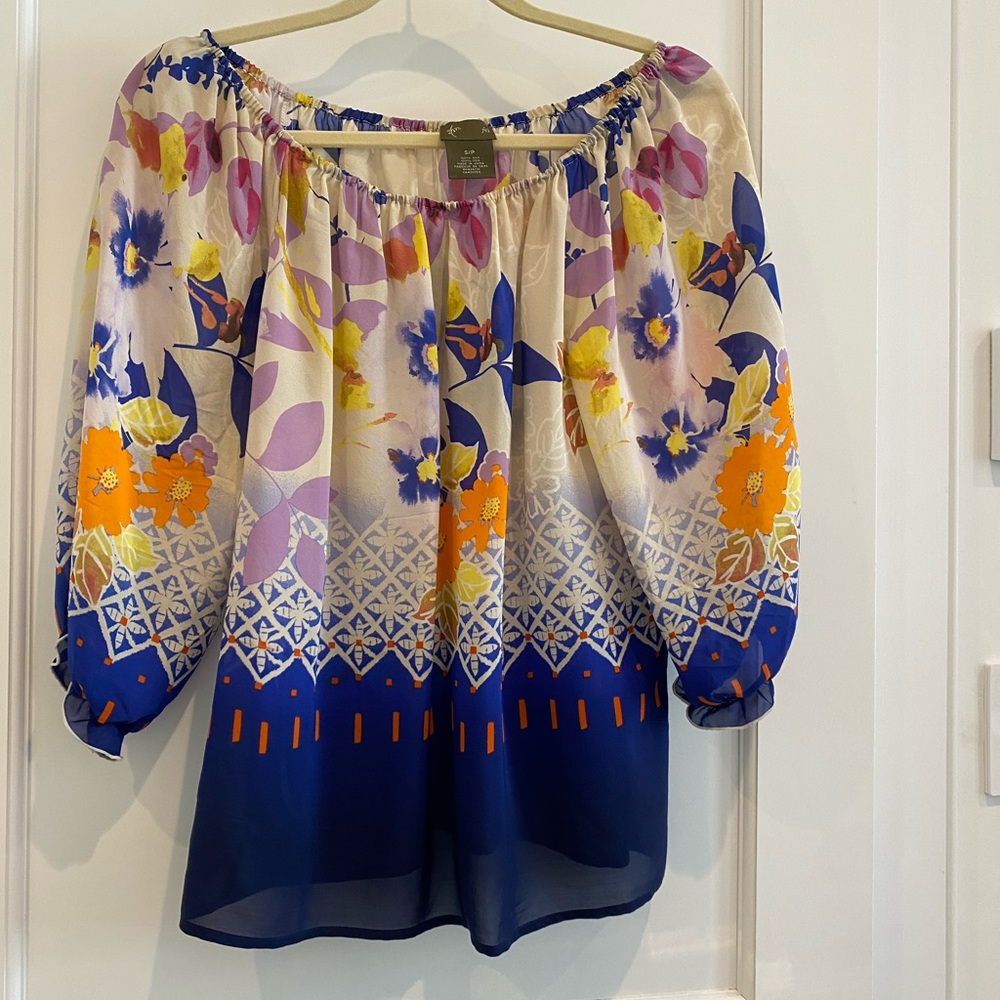 Fei 100% Silk Blouse size small